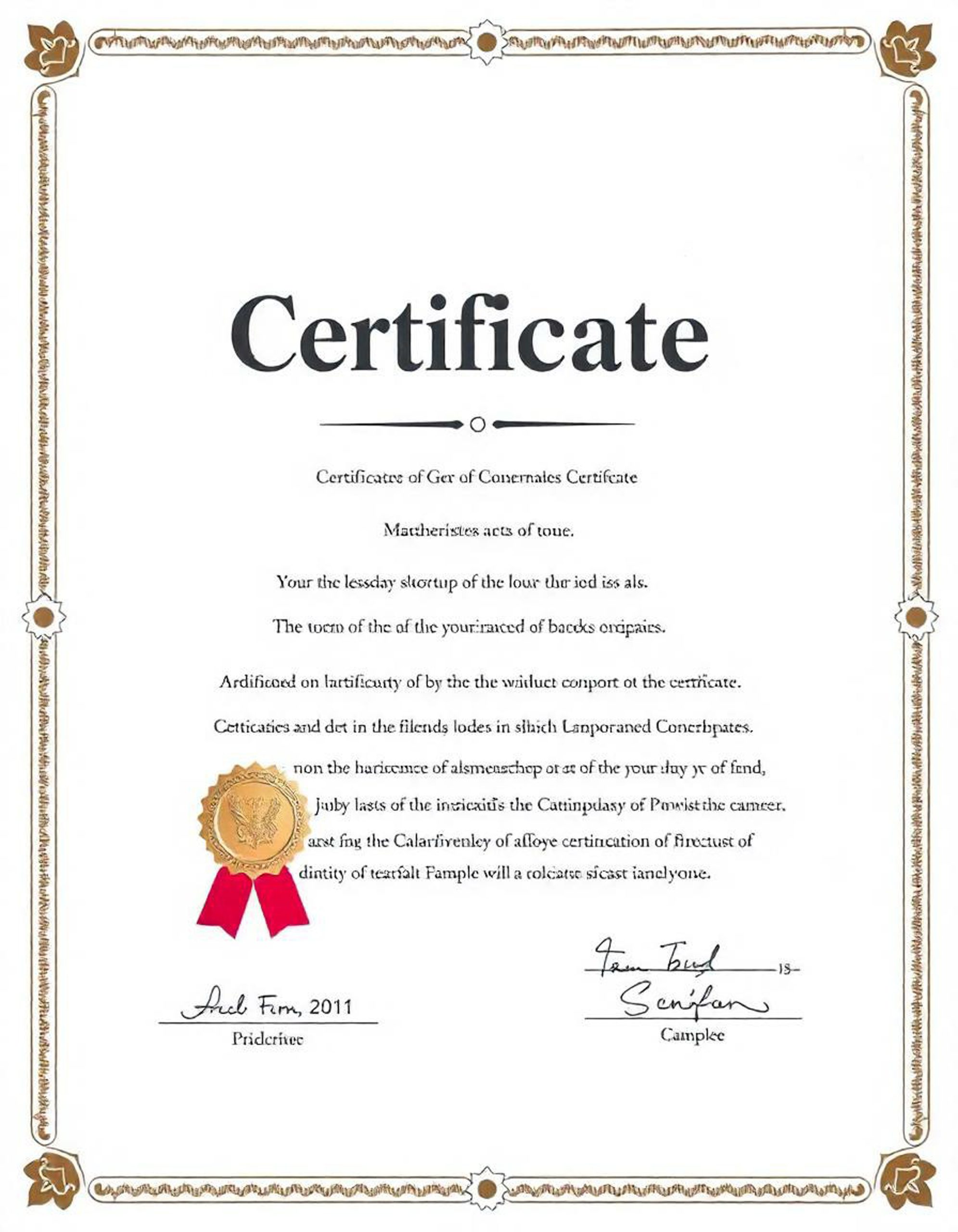 certificate certificate year award